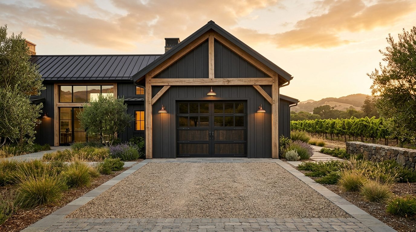 Mercier Thompson Garage Door Repair Exterior Closed Garage Door at Twilight